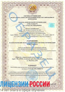 Образец разрешение Удомля Сертификат ISO 22000